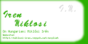 iren miklosi business card